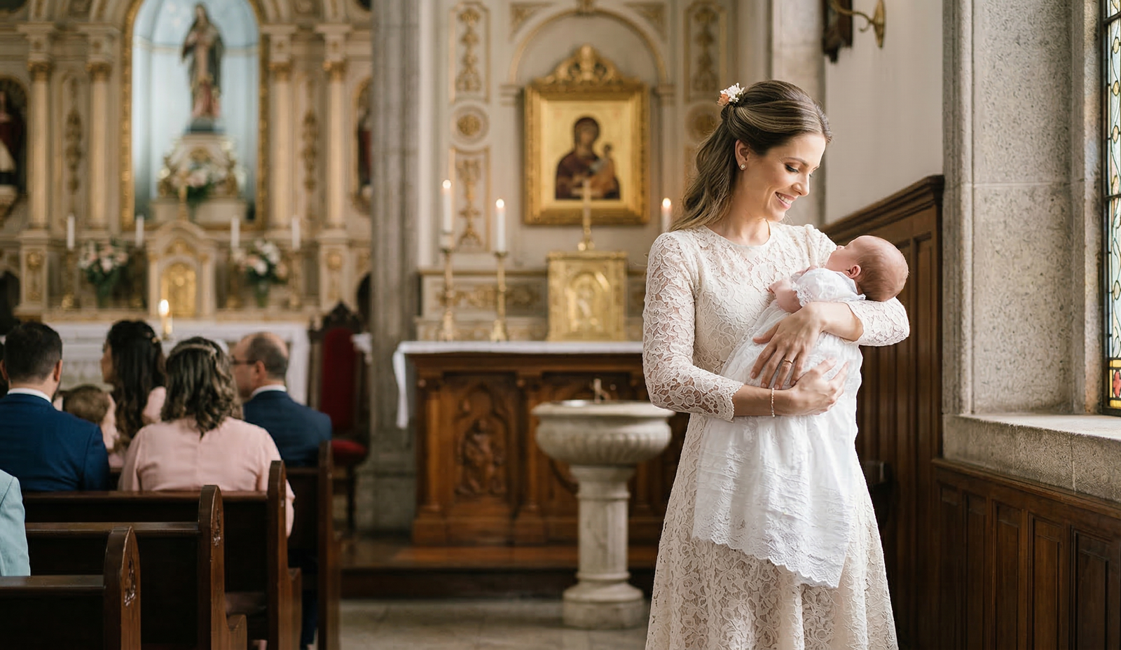 Elegância e Emoção: O Vestido Perfeito da Mãe no Batizado do Seu Bebê em Guarulhos