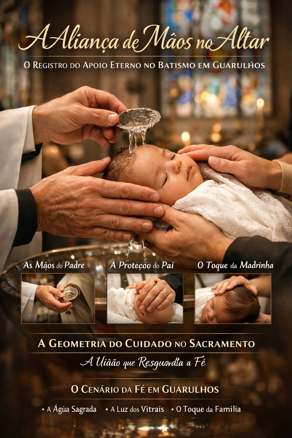 A Aliança de Mãos no Altar: O Registro do Apoio Eterno no Batismo em Guarulhos